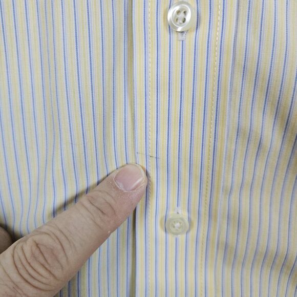 Brooks Brothers 346 Men's Size 15 1/2-4/5 Yellow & Blue Stripes Dress Shirt 15.5 - Picture 7 of 16